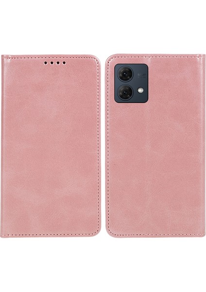 Motorola Moto G84 5g Pu Deri Cep Telefonu Kılıfı Dana Doku Standı Cüzdan Kılıfı-Gül Altını (Yurt Dışından)