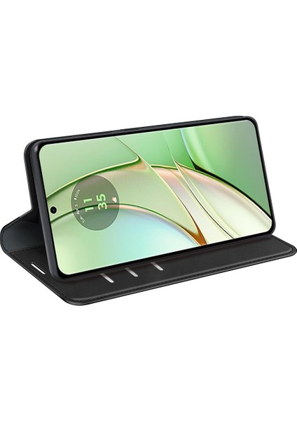 Motorola Edge 40 5g Pu Deri Cilt Dokunuşlu Cüzdan Standlı Telefon Kılıfı Için Manyetik Otomatik Emici Flip Kılıf-Siyah (Yurt Dışından) modelleri
