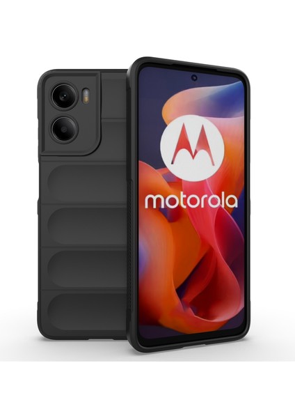 Motorola Moto G05 4G/E15 4g Kılıf Düşmeye Karşı Yumuşak Tpu Sağlam Telefon Arka Kapağı-Siyah (Yurt Dışından)