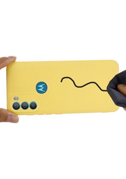 Motorola Moto G71 5g Sıvı Silikon Kılıf Yumuşak Mikrofiber Astar Darbeye Dayanıklı Düşme Koruma Kılıfı Kayışlı-Sarı (Yurt Dışından) modelleri