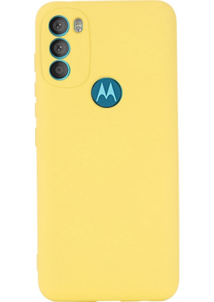Motorola Moto G71 5g Sıvı Silikon Kılıf Yumuşak Mikrofiber Astar Darbeye Dayanıklı Düşme Koruma Kılıfı Kayışlı-Sarı (Yurt Dışından) fırsatları