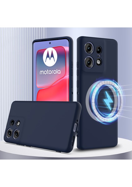 Motorola Edge 50 Pro 5g Kılıf Için Magsafe Anti-Düşme Sıvı Silikon Telefon Kılıfı ve Kordon ile Uyumlu - Koyu Mavi (Yurt Dışından) fiyatları