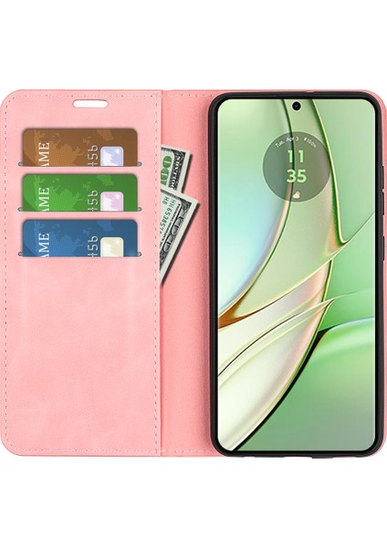 Motorola Edge 40 5g Için Manyetik Otomatik Emici Flip Kılıf Pu Deri Cilt Dokunuşlu Cüzdan Standı Telefon Kılıfı-Pembe (Yurt Dışından) fiyatları