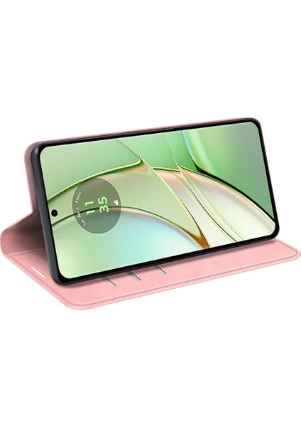 Motorola Edge 40 5g Için Manyetik Otomatik Emici Flip Kılıf Pu Deri Cilt Dokunuşlu Cüzdan Standı Telefon Kılıfı-Pembe (Yurt Dışından) modelleri