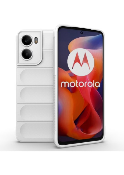 Motorola Moto G05 4G/E15 4g Kılıf Düşmeye Karşı Yumuşak Tpu Sağlam Telefon Arka Kapağı-Beyaz (Yurt Dışından)