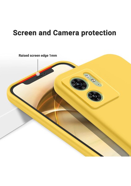 Motorola Edge 40 5g Yumuşak Astarlı Sıvı Silikon Telefon Kılıfı Çizilmez Cep Telefonu Kılıfı Kayışlı-Sarı (Yurt Dışından) indirimleri