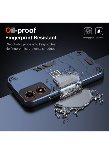 Motorola Moto G04 4g Kılıf Pc+Tpu Düşmeye Dayanıklı Koruyucu Telefon Kılıfı-Lacivert (Yurt Dışından) modelleri