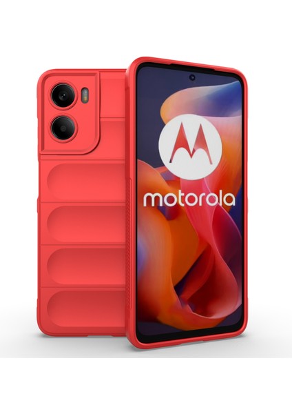 Motorola Moto G05 4G/E15 4g Kılıf Düşmeye Karşı Yumuşak Tpu Sağlam Telefon Arka Kapağı-Kırmızı (Yurt Dışından)