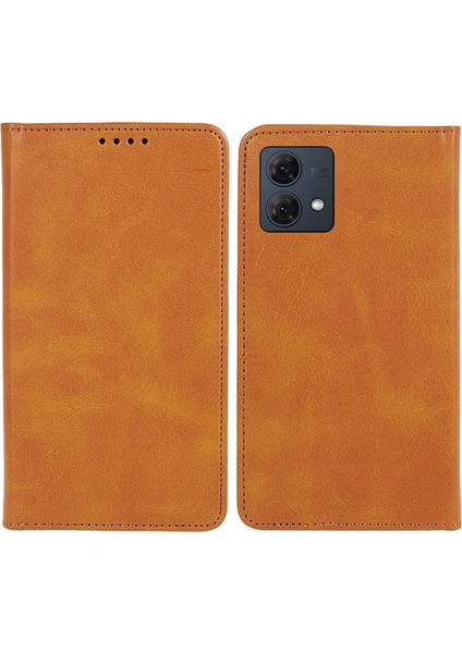 Motorola Moto G84 5g Pu Deri Cep Telefonu Kılıfı Dana Doku Standı Cüzdan Kılıfı-Haki (Yurt Dışından)