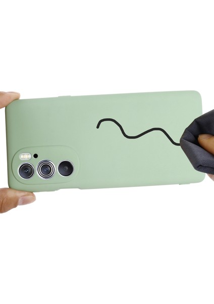 Motorola Edge 30 Pro (Motorola Edge+ (2022)) Için Düşmeye Karşı Sıvı Silikon Telefon Kılıfı Yumuşak Mikrofiber Astar Yastık Çizilmeye Karşı Koruyucu Kılıf-Yeşil (Yurt Dışından) indirimleri