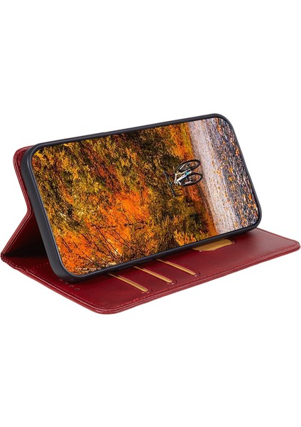 Motorola Moto G84 5g Pu Deri Cep Telefonu Kılıfı Dana Doku Standı Cüzdan Kapağı-Kırmızı (Yurt Dışından) indirimleri