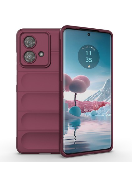 Motorola Edge 40 Neo 5g Tpu Kılıf Dayanıklı Darbeye Dayanıklı Akıllı Telefon Kılıfı-Şarap Kırmızısı (Yurt Dışından)