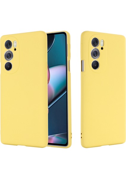 Motorola Edge 30 Pro (Motorola Edge+ (2022)) Için Düşmeye Karşı Sıvı Silikon Telefon Kılıfı Yumuşak Mikrofiber Astar Yastık Çizilmeye Karşı Koruyucu Kılıf-Sarı (Yurt Dışından) fiyatları