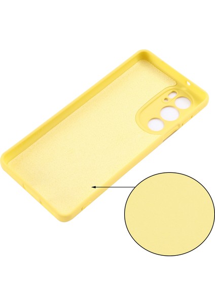 Motorola Edge 30 Pro (Motorola Edge+ (2022)) Için Düşmeye Karşı Sıvı Silikon Telefon Kılıfı Yumuşak Mikrofiber Astar Yastık Çizilmeye Karşı Koruyucu Kılıf-Sarı (Yurt Dışından) fırsatları