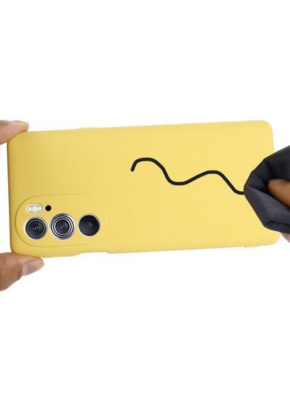 Motorola Edge 30 Pro (Motorola Edge+ (2022)) Için Düşmeye Karşı Sıvı Silikon Telefon Kılıfı Yumuşak Mikrofiber Astar Yastık Çizilmeye Karşı Koruyucu Kılıf-Sarı (Yurt Dışından) indirimleri