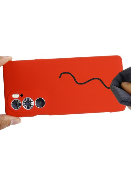 Motorola Edge 30 Pro (Motorola Edge+ (2022)) Için Düşmeye Karşı Sıvı Silikon Telefon Kılıfı Yumuşak Mikrofiber Astar Yastık Çizilmeye Karşı Koruyucu Kılıf-Kırmızı (Yurt Dışından) indirimleri