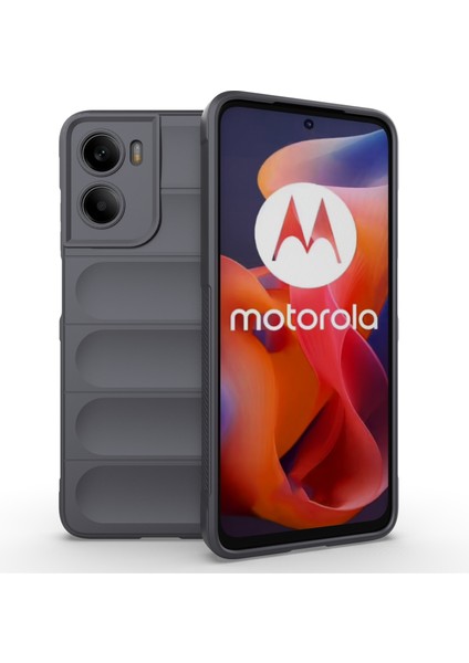 Motorola Moto G05 4G/E15 4g Kılıf Düşmeye Karşı Yumuşak Tpu Sağlam Telefon Arka Kapağı-Koyu Gri (Yurt Dışından)