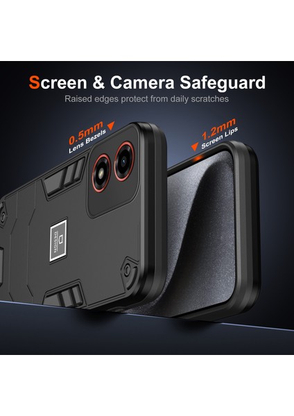 Motorola Moto G04 4g Kılıf Pc+Tpu Düşmeye Dayanıklı Koruyucu Telefon Kılıfı-Siyah (Yurt Dışından) fırsatları