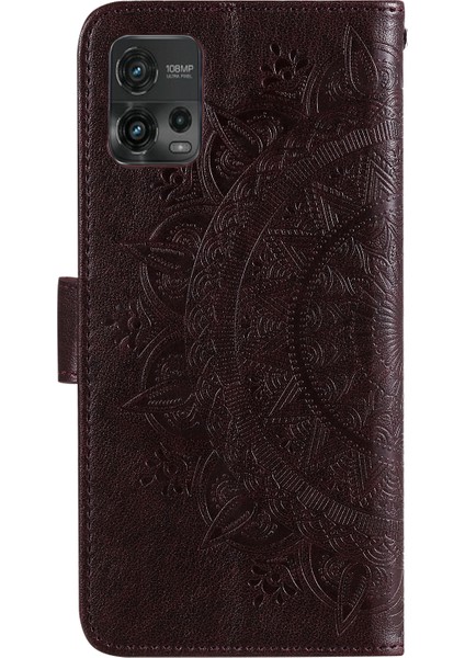 Motorola Moto G72 4g Darbeye Dayanıklı Telefon Kılıfı Baskılı Mandala Çiçek Desenli Telefon Standı Kılıfı Cüzdan-Kahverengi (Yurt Dışından) indirimleri