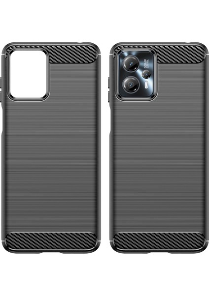 Motorola Moto G13 4G/G23 4g Için Darbeye Dayanıklı Cep Telefonu Kılıfı, Fırçalanmış Karbon Fiber Dokulu Çizilmez Telefon Kılıfı-Siyah (Yurt Dışından) modelleri