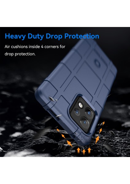 Motorola Moto X40 5G/EDGE+(2023)/EDGE 40 Pro 5g Düşmeye Dayanıklı Sağlam Kare Izgara Doku Darbeye Dayanıklı Yumuşak Tpu Arka Kapak-Mavi Telefon Kılıfı (Yurt Dışından) modelleri