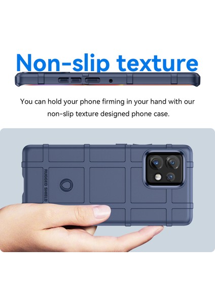Motorola Moto X40 5G/EDGE+(2023)/EDGE 40 Pro 5g Düşmeye Dayanıklı Sağlam Kare Izgara Doku Darbeye Dayanıklı Yumuşak Tpu Arka Kapak-Mavi Telefon Kılıfı (Yurt Dışından) fırsatları