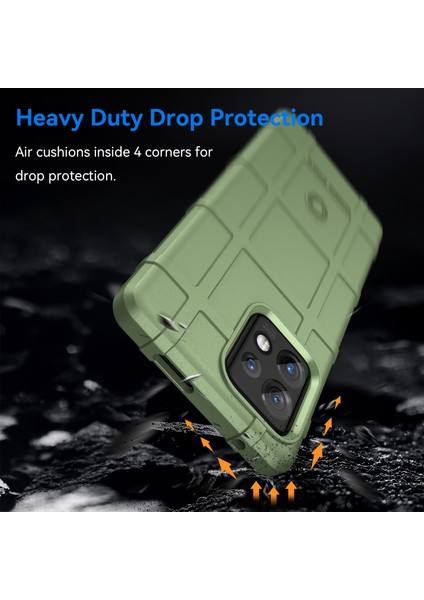 Motorola Moto X40 5G/EDGE+(2023)/EDGE 40 Pro 5g Düşmeye Dayanıklı Sağlam Kare Izgara Doku Darbeye Dayanıklı Yumuşak Tpu Arka Kapak-Yeşil Telefon Kılıfı (Yurt Dışından) modelleri