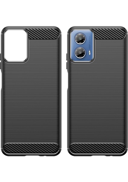 Motorola Moto G45 5G/G34 5g Fırçalanmış Tpu Kılıf Karbon Fiber Doku Telefon Kılıfı-Siyah (Yurt Dışından) fırsatları