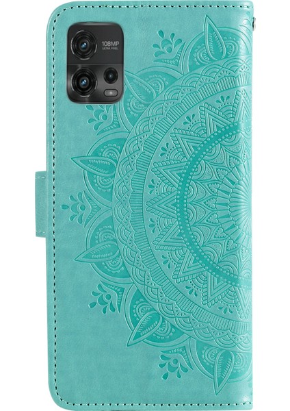 Motorola Moto G72 4g Darbeye Dayanıklı Telefon Kılıfı Baskılı Mandala Çiçek Desenli Telefon Standı Kılıfı Cüzdan-Yeşil (Yurt Dışından) indirimleri