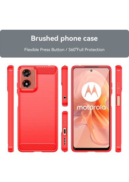 Motorola Moto E14 4G/G04 4G/G04S 4G/G24 4g Telefon Kılıfı Çizilmez Yumuşak Tpu Kapak-Kırmızı (Yurt Dışından) modelleri