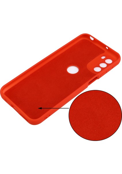 Motorola Moto G31/G41 Yumuşak Sıvı Silikon Telefon Kılıfı Mikrofiber Astar Yastık Kamera Koruma Kılıfı Kayışlı-Kırmızı (Yurt Dışından) fiyatları