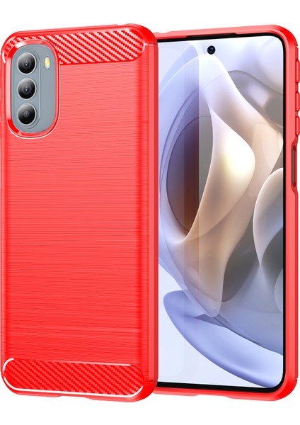 1.8mm Esnek Karbon Fiber Doku Tpu Kılıf Fırçalanmış Yüzey Telefon Kılıfı Motorola Moto G31/G41 Için Düşmeye Dayanıklı Hava Yastığı Tamponu-Kırmızı (Yurt Dışından)