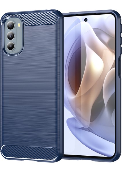 1.8mm Esnek Karbon Fiber Doku Tpu Kılıf Fırçalanmış Yüzey Telefon Kılıfı Motorola Moto G31/G41-MAVI Için Düşmeye Dayanıklı Hava Yastığı Tamponu (Yurt Dışından)