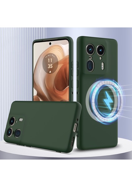Motorola Edge 50 Ultra 5g/moto X50 Ultra 5g Kılıf Için Magsafe Anti-Düşme Sıvı Silikon Telefon Kılıfı ve Kordon ile Uyumlu - Koyu Yeşil (Yurt Dışından) fiyatları