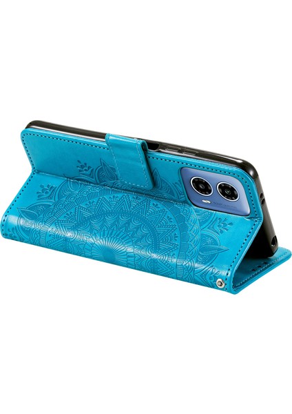 Motorola Moto G45 5G/G34 5g Telefon Kılıfı Mandala Çiçek Standı Pu Deri Kılıf Cüzdan-Mavi (Yurt Dışından) fırsatları