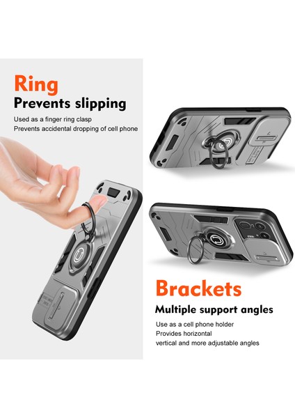 Motorola Edge 50 Ultra 5g/moto X50 Ultra 5g Kılıf Sürgülü Camshield Kickstand Pc+Tpu Telefon Kılıfı-Gri (Yurt Dışından) fırsatları
