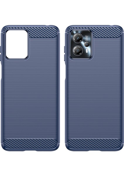 Motorola Moto G13 4G/G23 4g Için Darbeye Dayanıklı Cep Telefonu Kılıfı, Fırçalanmış Karbon Fiber Dokulu Çizilmez Telefon Kılıfı-Mavi (Yurt Dışından) modelleri