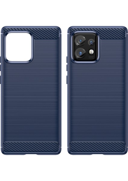 Motorola Moto X40 5G/EDGE+(2023)/EDGE 40 Pro 5g Düşme Koruması Karbon Fiber Doku Tpu Koruyucu Telefon Kılıfı Fırçalanmış Cep Telefonu Kılıfı-Mavi (Yurt Dışından) modelleri
