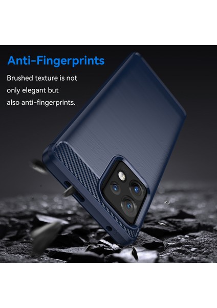 Motorola Moto X40 5G/EDGE+(2023)/EDGE 40 Pro 5g Düşme Koruması Karbon Fiber Doku Tpu Koruyucu Telefon Kılıfı Fırçalanmış Cep Telefonu Kılıfı-Mavi (Yurt Dışından) fırsatları