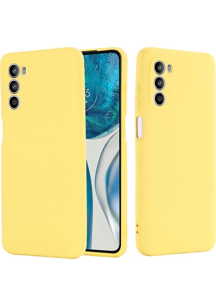 Motorola Moto G52 4G/G82 5g Darbeye Dayanıklı Sıvı Silikon Telefon Kılıfı Yumuşak Mikrofiber Astar Yastık Koruyucu Tampon Kapak-Sarı (Yurt Dışından) fiyatları
