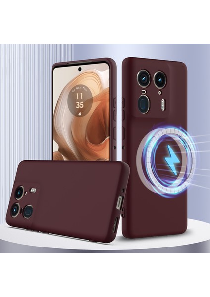 Motorola Edge 50 Ultra 5g/moto X50 Ultra 5g Kılıf Magsafe Anti-Düşme Sıvı Silikon Telefon Kılıfı ve Kordon ile Uyumlu-Şarap Kırmızısı (Yurt Dışından) fiyatları