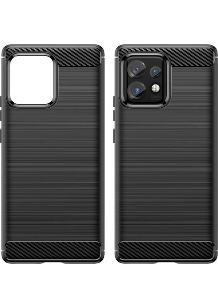 Motorola Moto X40 5G/EDGE+(2023)/EDGE 40 Pro 5g Düşme Koruması Karbon Fiber Doku Tpu Koruyucu Telefon Kılıfı Fırçalanmış Cep Telefonu Kılıfı-Siyah (Yurt Dışından) modelleri
