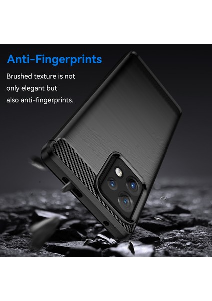 Motorola Moto X40 5G/EDGE+(2023)/EDGE 40 Pro 5g Düşme Koruması Karbon Fiber Doku Tpu Koruyucu Telefon Kılıfı Fırçalanmış Cep Telefonu Kılıfı-Siyah (Yurt Dışından) fırsatları