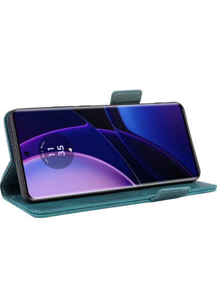 Motorola Edge 40 5g Deri Cüzdan Kılıf Donanım Dekor Standı Kapaklı Telefon Kılıfı-Mavi (Yurt Dışından) modelleri