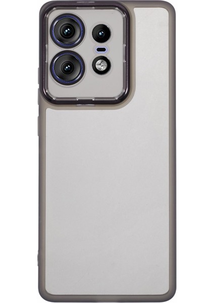 Dksm Serisi Motorola Edge 50 Pro 5g Kılıf Elektrolizle Kaplanmış Kamera Çerçevesi Tpu Telefon Kılıfı-Şeffaf Siyah (Yurt Dışından)
