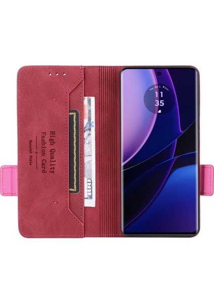 Motorola Edge 40 5g Deri Cüzdan Kılıf Donanım Dekor Standı Kapaklı Telefon Kılıfı-Gül (Yurt Dışından) fiyatları