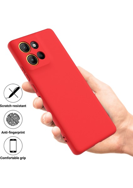 Motorola Moto G15 Power 4g Sıvı Silikon Kılıf Telefon Arka Kapağı El Askısı Ile-Kırmızı (Yurt Dışından) fiyatları