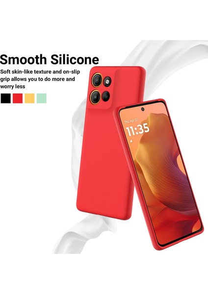 Motorola Moto G15 Power 4g Sıvı Silikon Kılıf Telefon Arka Kapağı El Askısı Ile-Kırmızı (Yurt Dışından) modelleri
