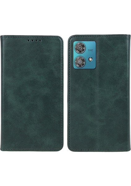 Motorola Edge 40 Neo 5g Kılıf Manyetik Otomatik Kapanan Deri Cüzdan Telefon Kılıfı-Yeşil (Yurt Dışından)