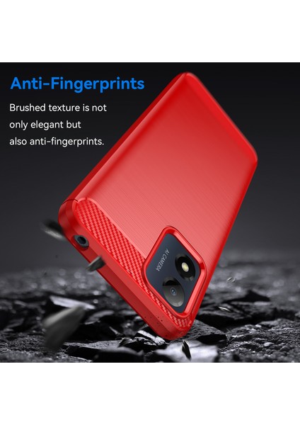 Motorola Moto E13 4g Için Düşmeye Karşı Telefon Kılıfı, Fırçalanmış Karbon Fiber Dokulu Telefon Kabuğu Cep Telefonu Kapağı-Kırmızı (Yurt Dışından) fırsatları